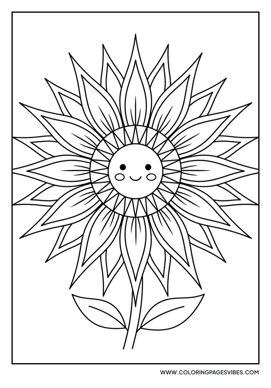 Stylized Sunflower Sun