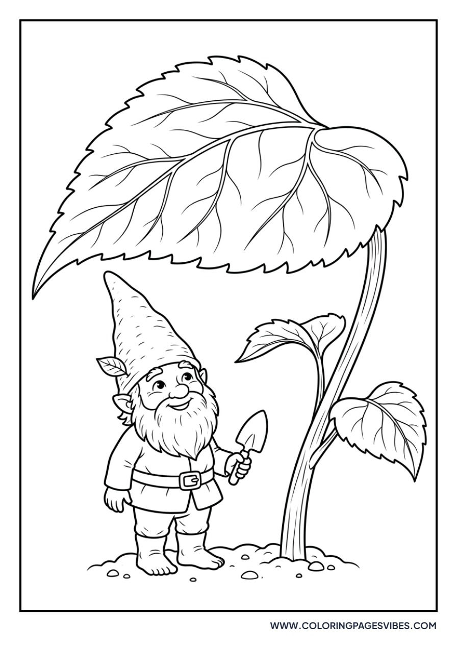 Sunflower and Garden Gnome