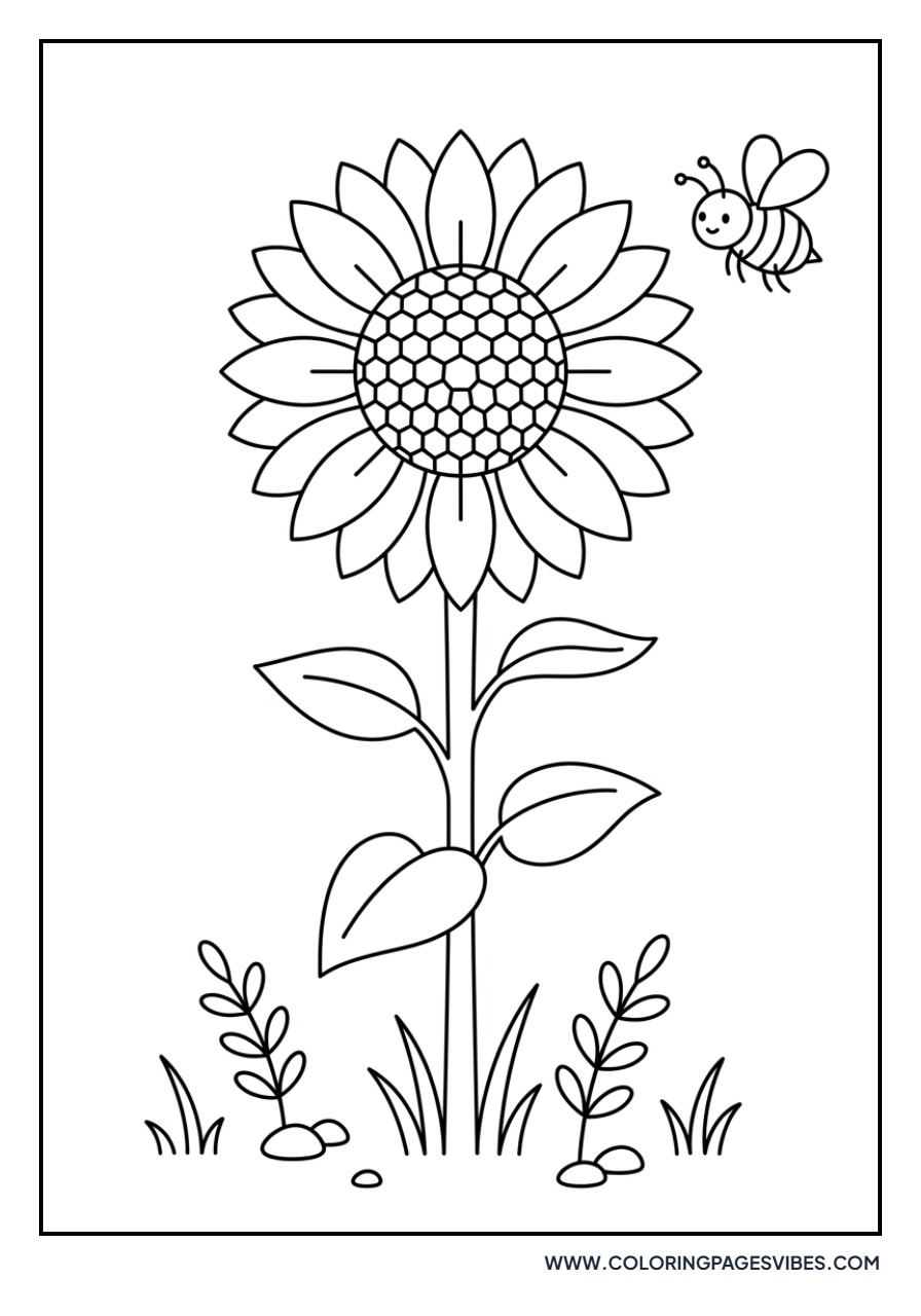 Sunflower and Honeybee