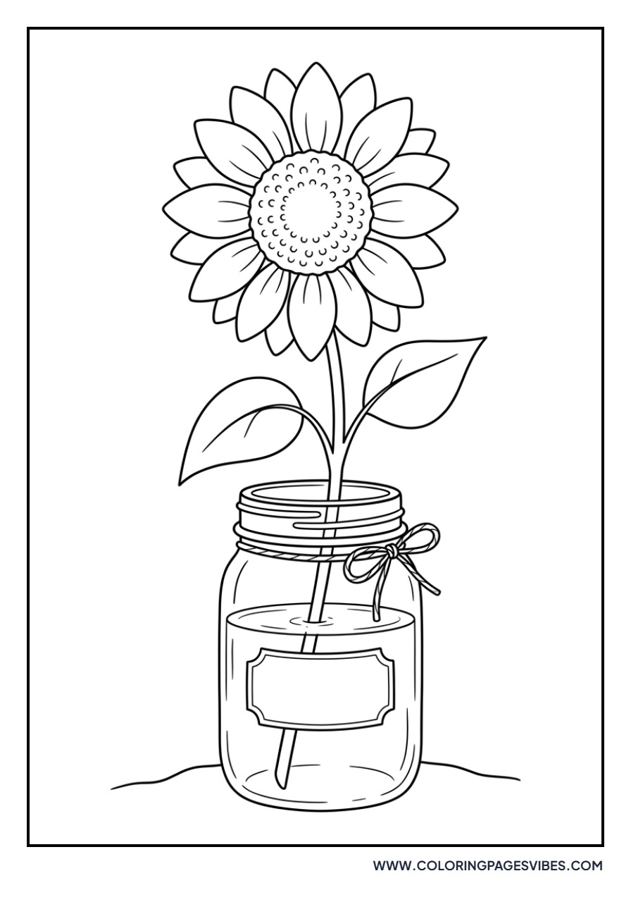 Sunflower in Mason Jar