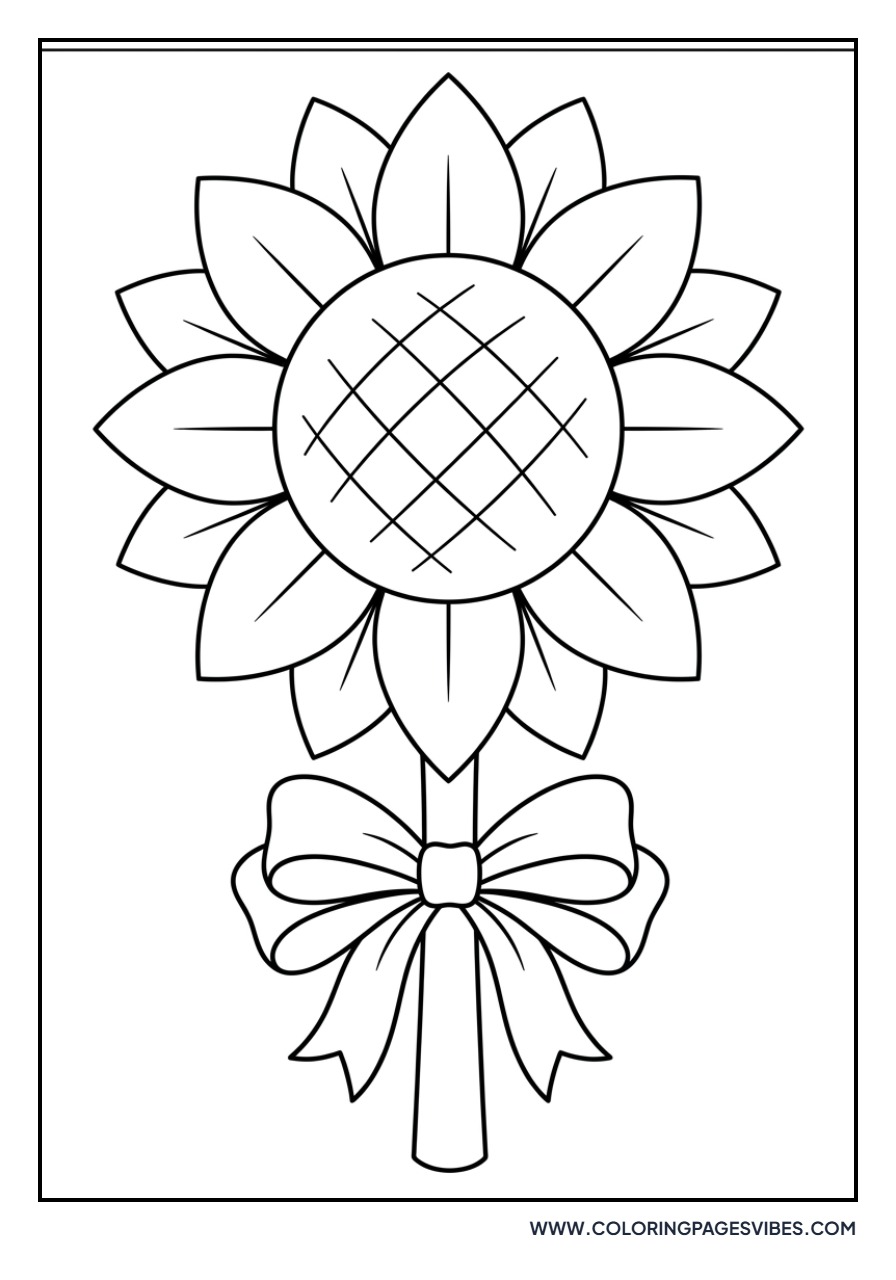 Sunflower with Bow