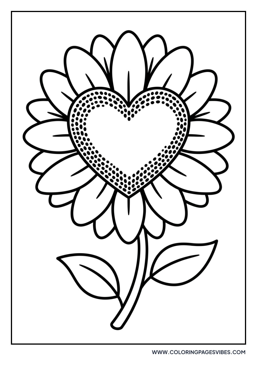 Sunflower with Heart Center