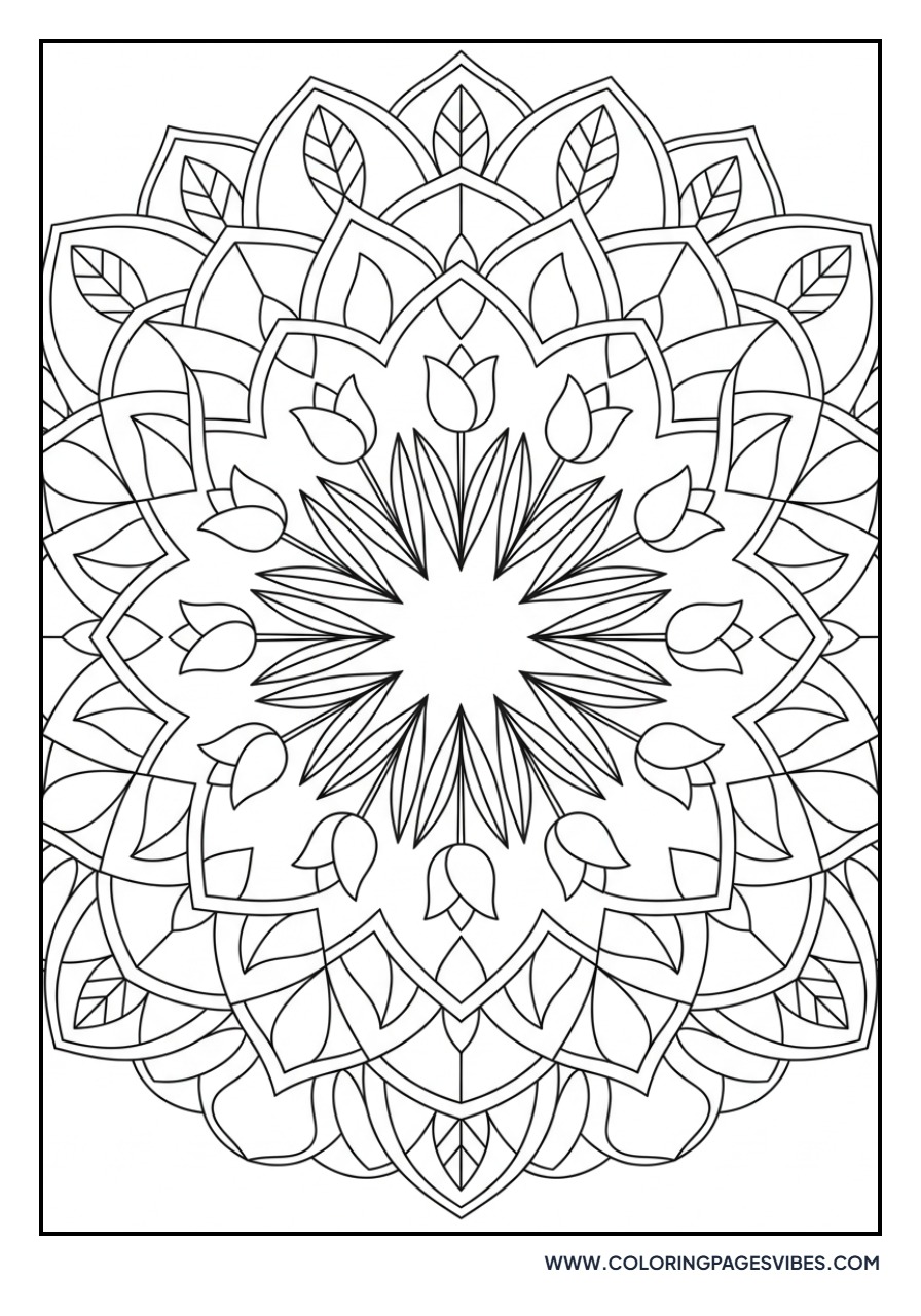 Abstract Tulip Mandala