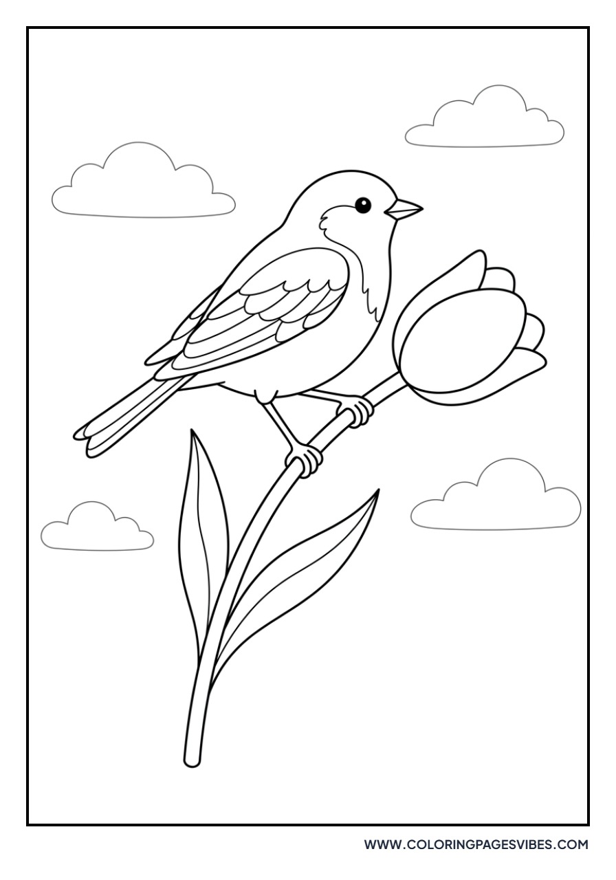 Bird on a Tulip Stem
