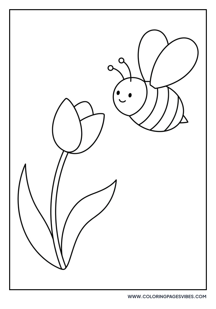 Happy Bee and Tulip