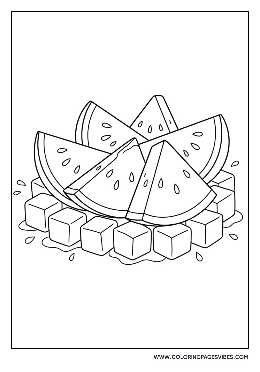 Watermelon and Ice Cubes