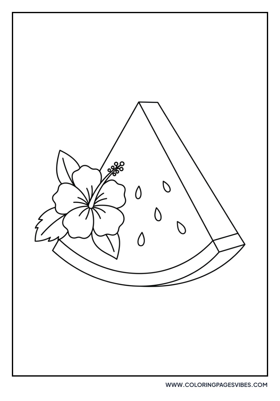 Watermelon Slice with Flower