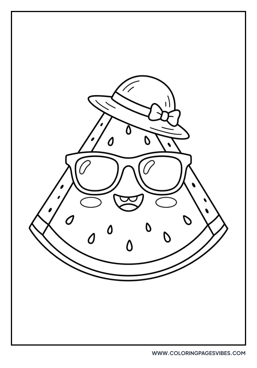 Watermelon Wearing Sunglasses