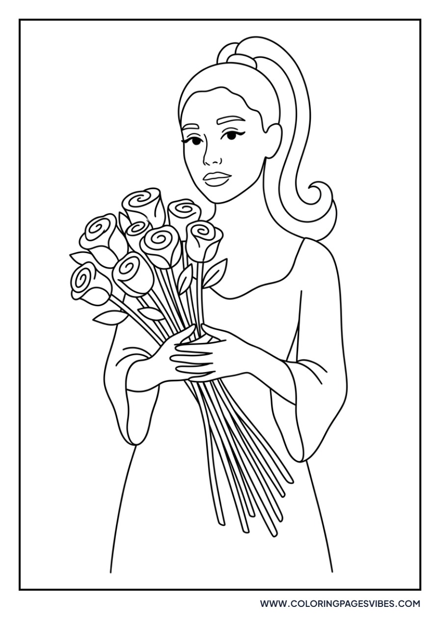Ariana Grande Holding Roses
