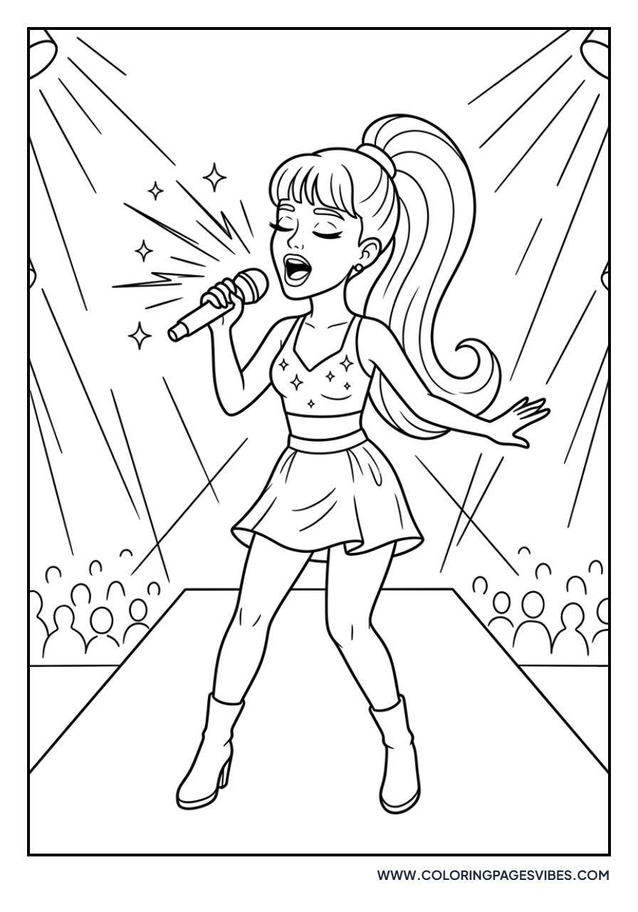 Pop Star Singing on Stage
