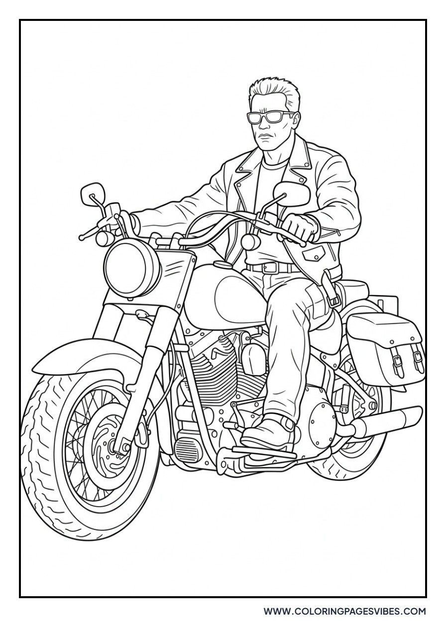 Arnold on a Motorcycle