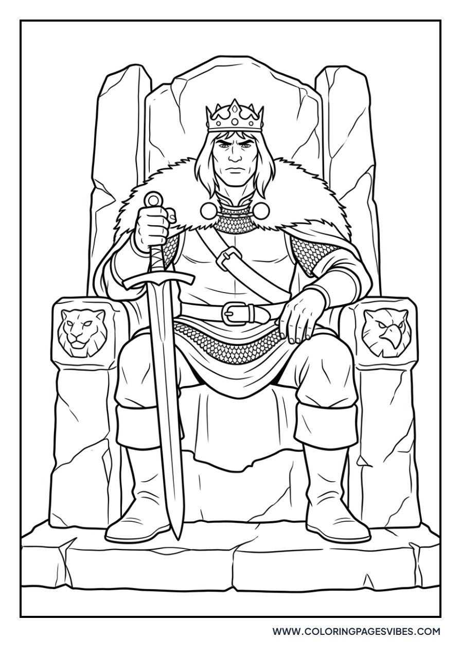 Conan Sitting on the Throne