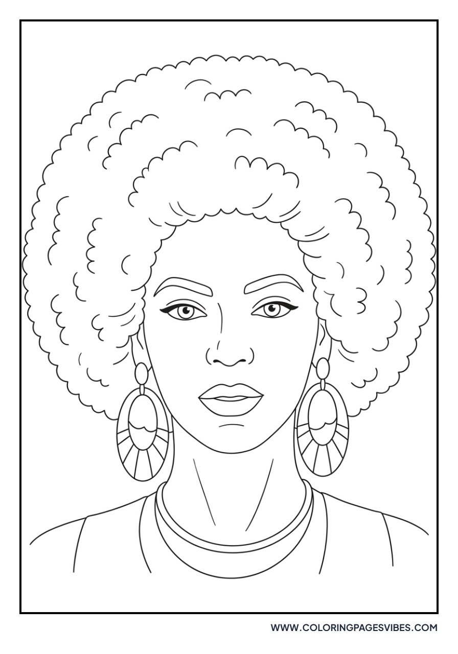 Beyoncé Portrait with Afro