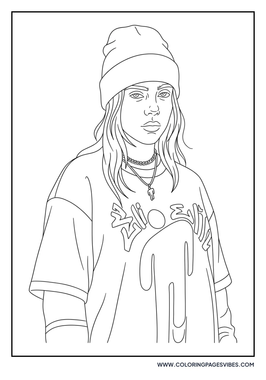 Billie Eilish Beanie Portrait