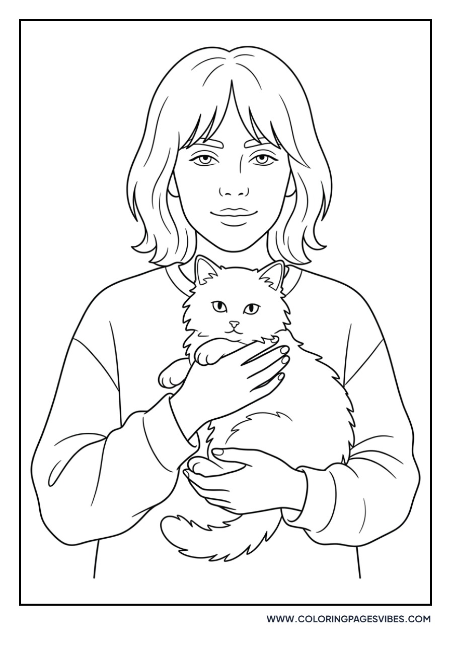Billie Eilish Chilling with Cat