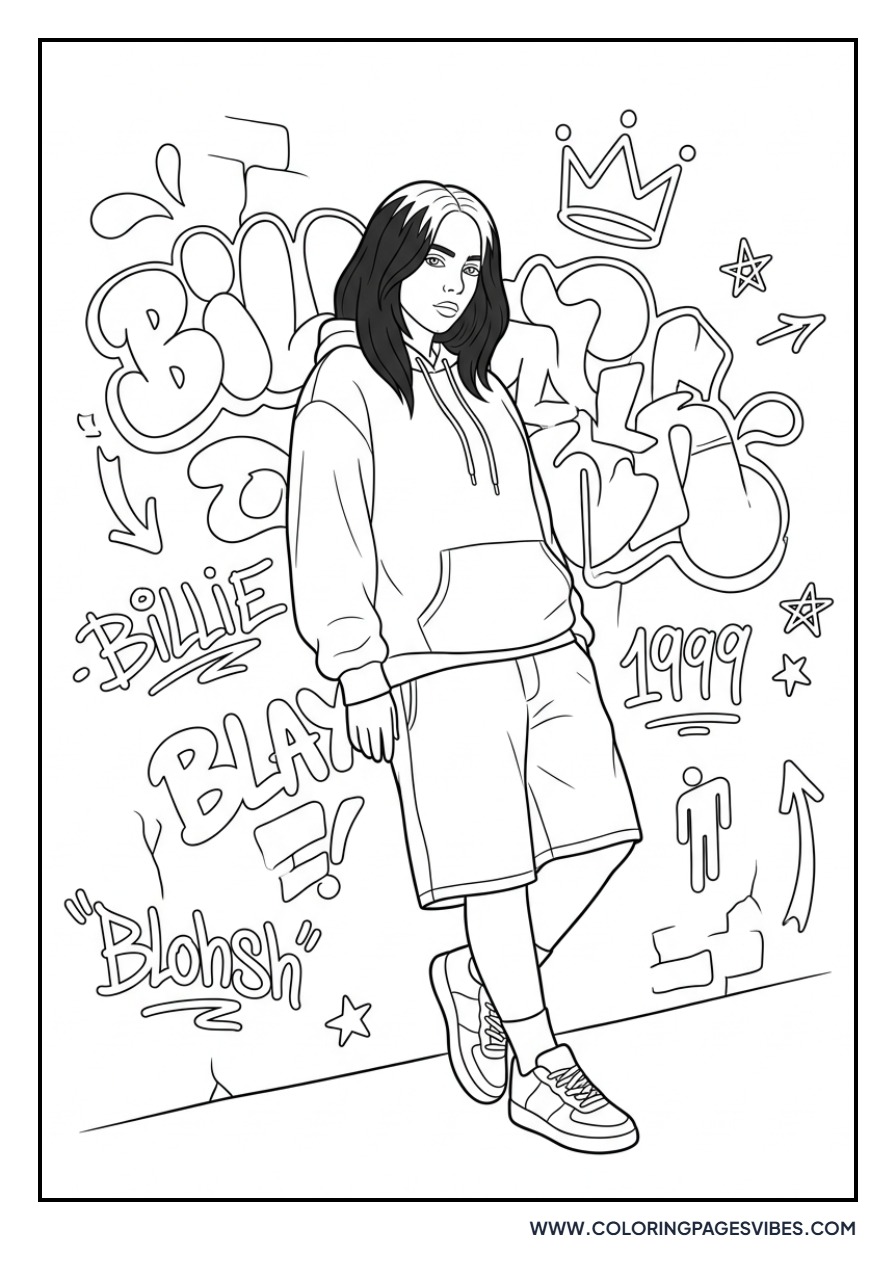 Billie Eilish Graffiti Background