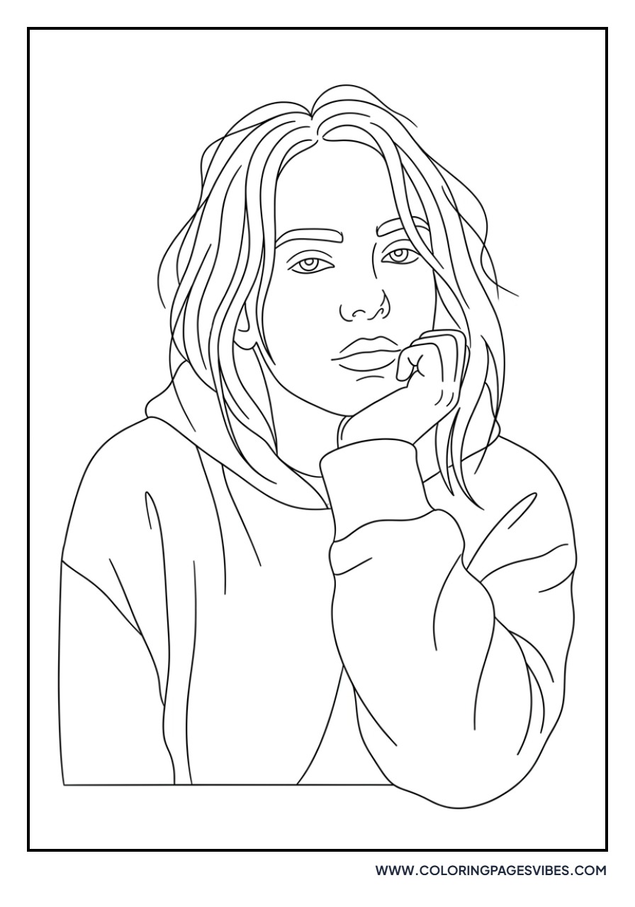 Billie Eilish Thinking Pose