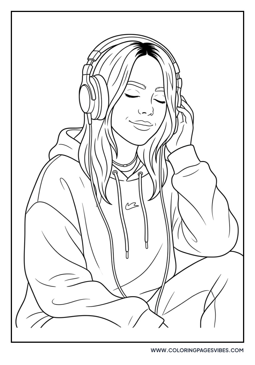 Billie Eilish with Headphones