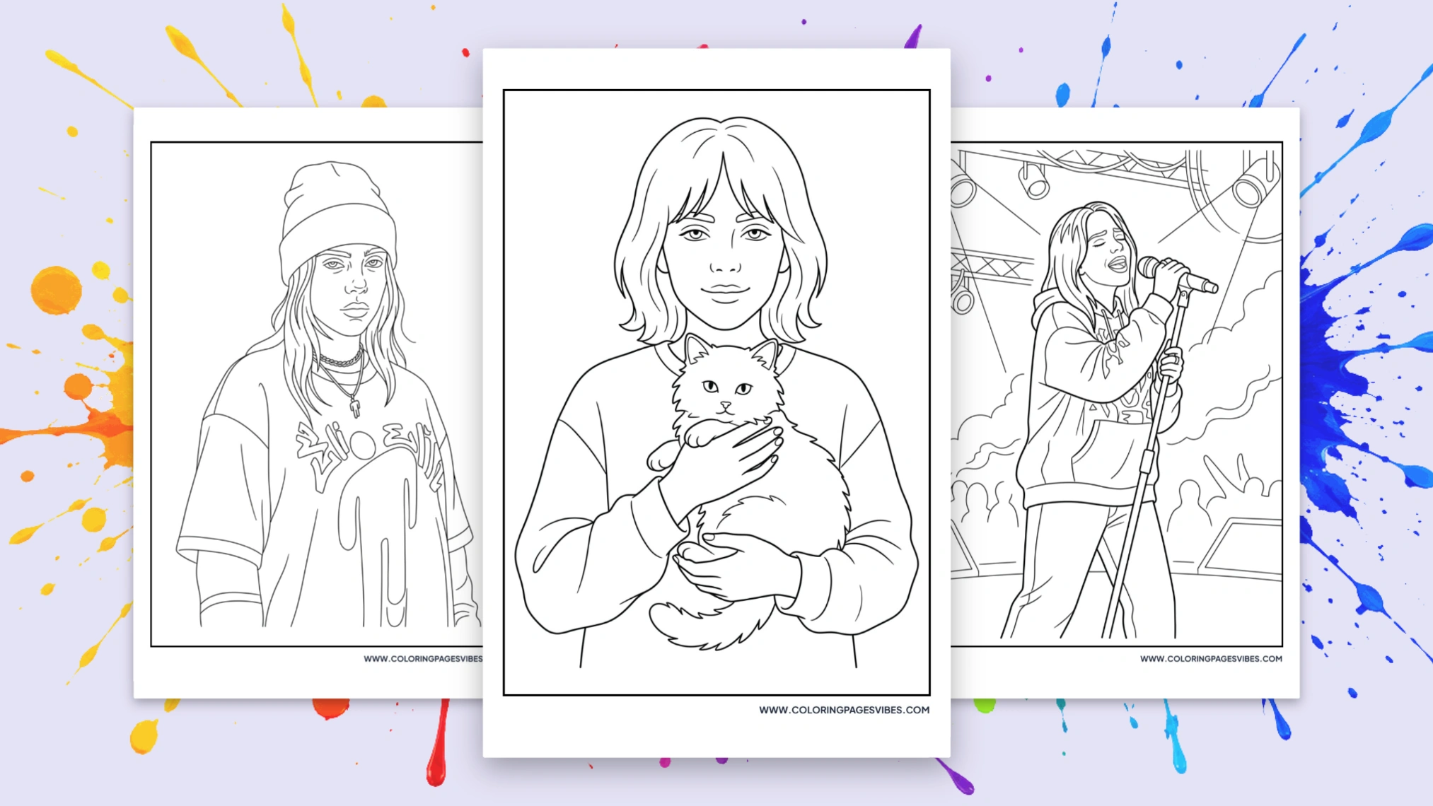 58+ Free Printable Billie Eilish Coloring Pages (PDF)