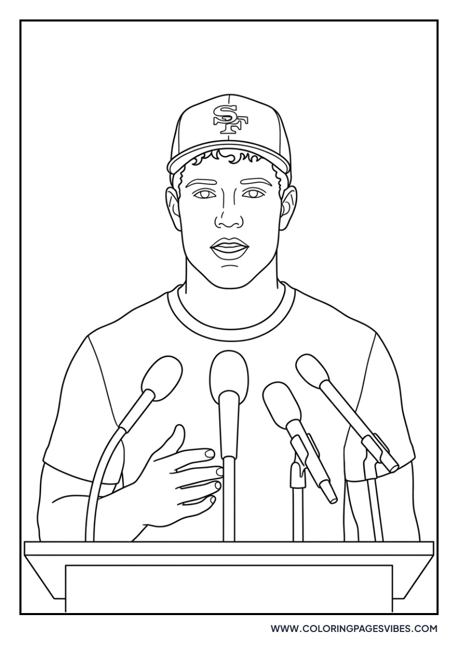 McCaffrey at the Press Podium