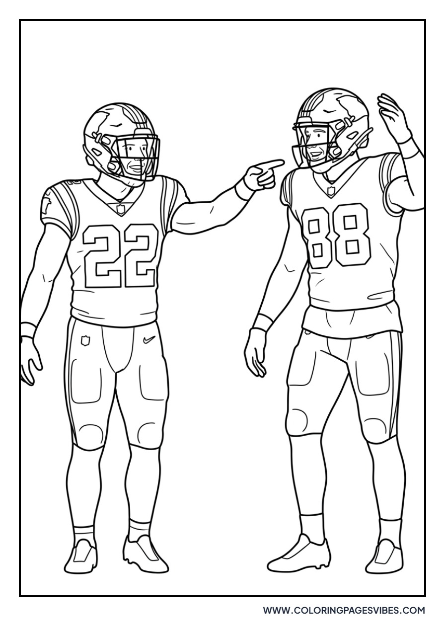 McCaffrey Pointing to Teammate