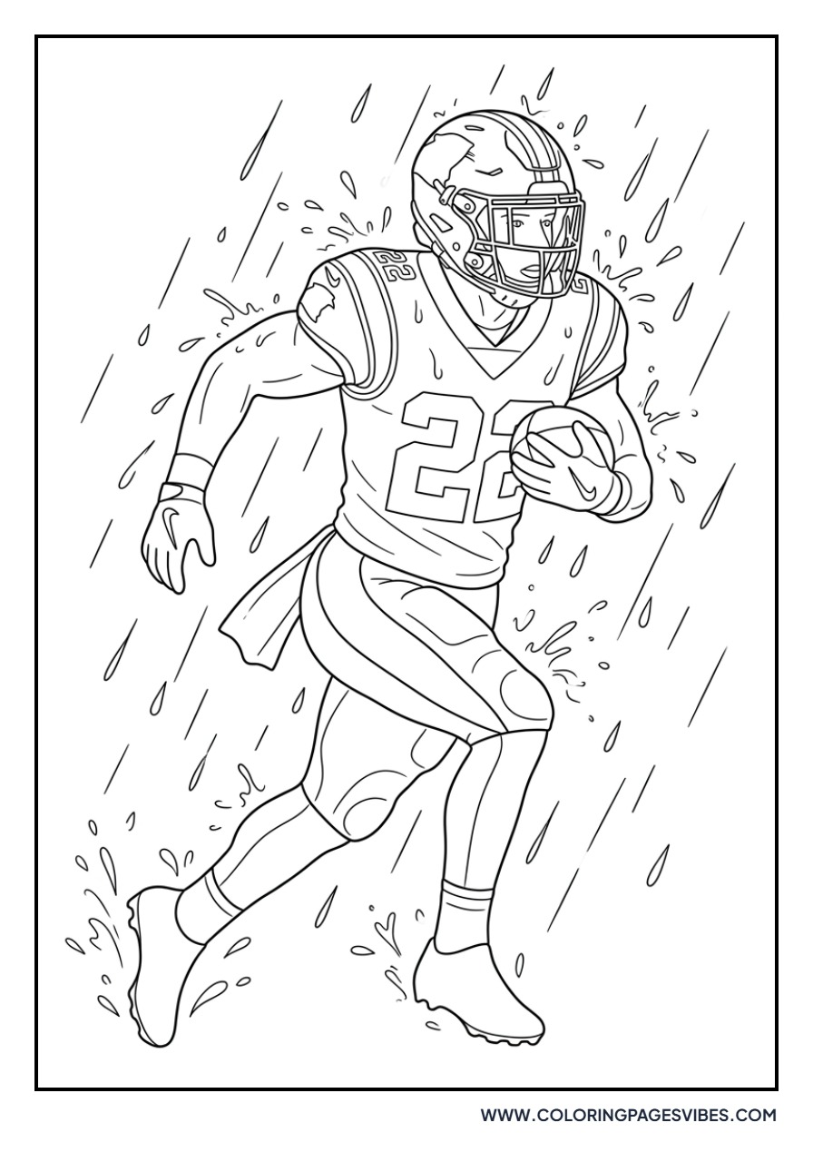 McCaffrey Running Through Rain