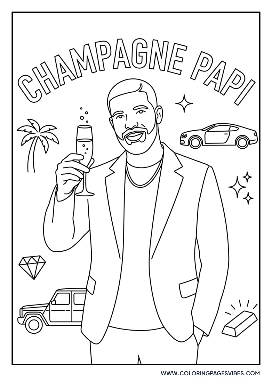 Drake Drinking Champagne