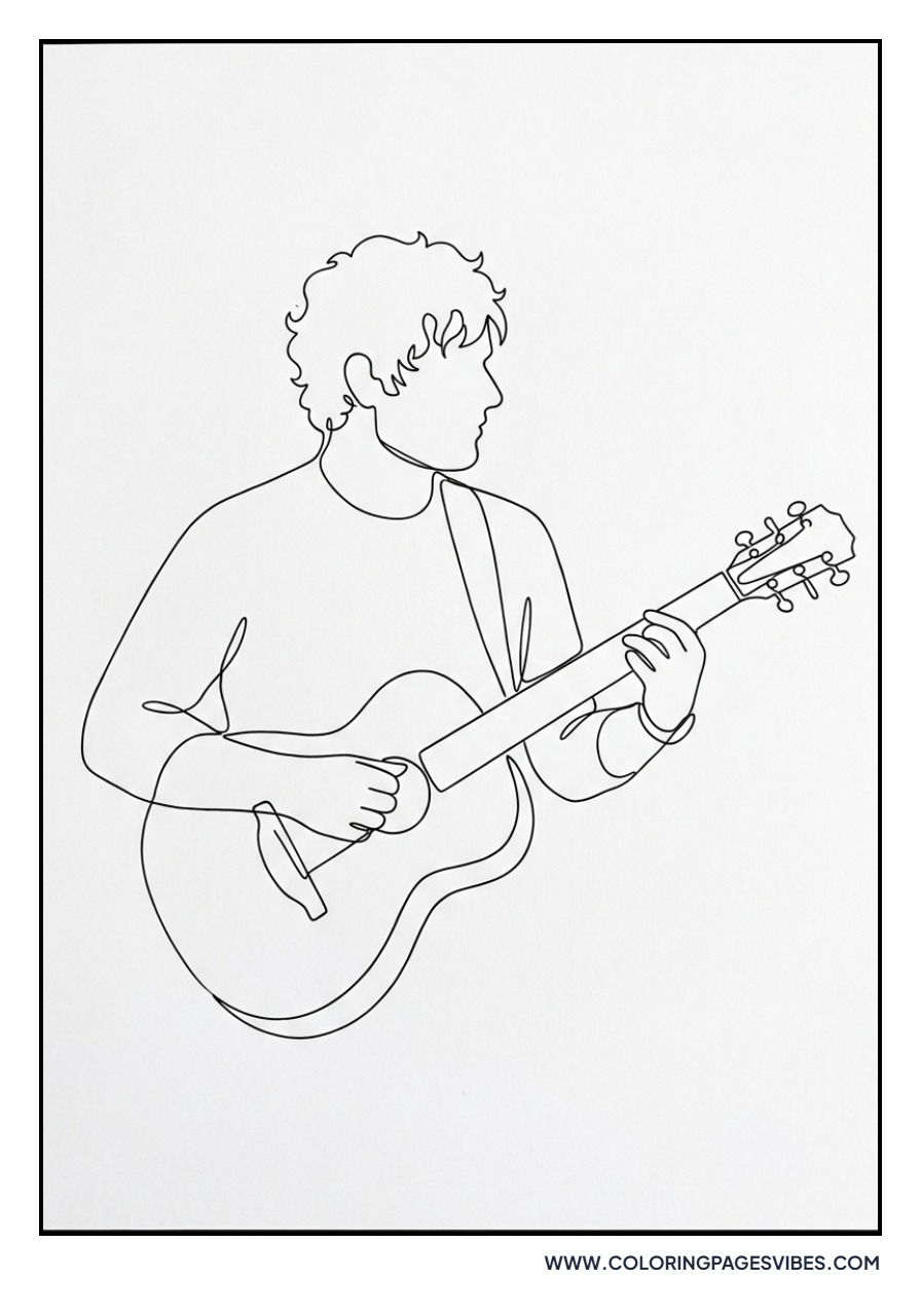 Ed Sheeran Minimalist Line Art