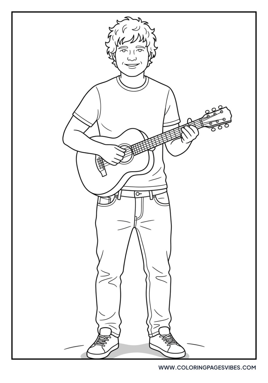 Ed Sheeran Playing Acoustic Guitar