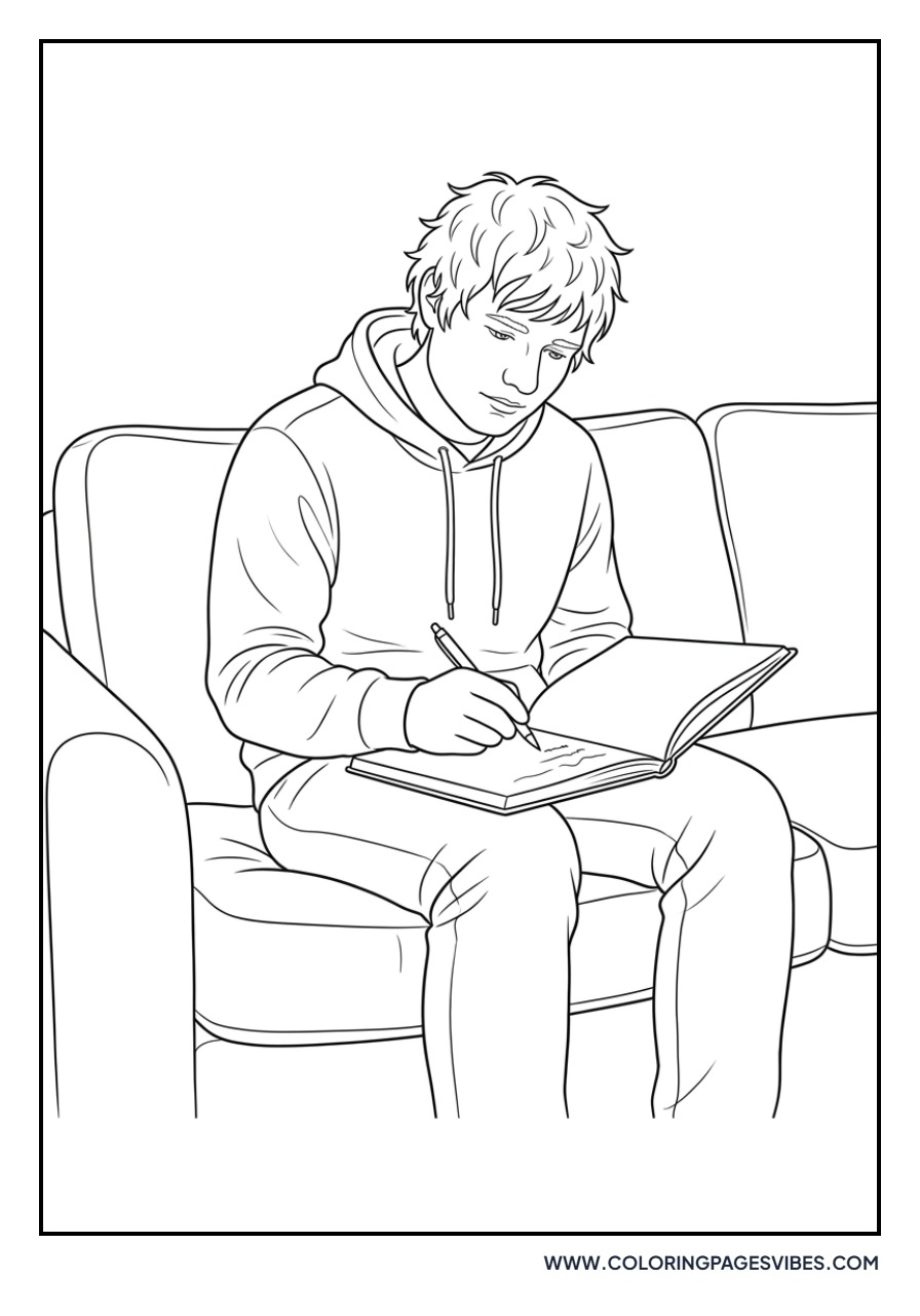 Ed Sheeran Relaxed on Couch