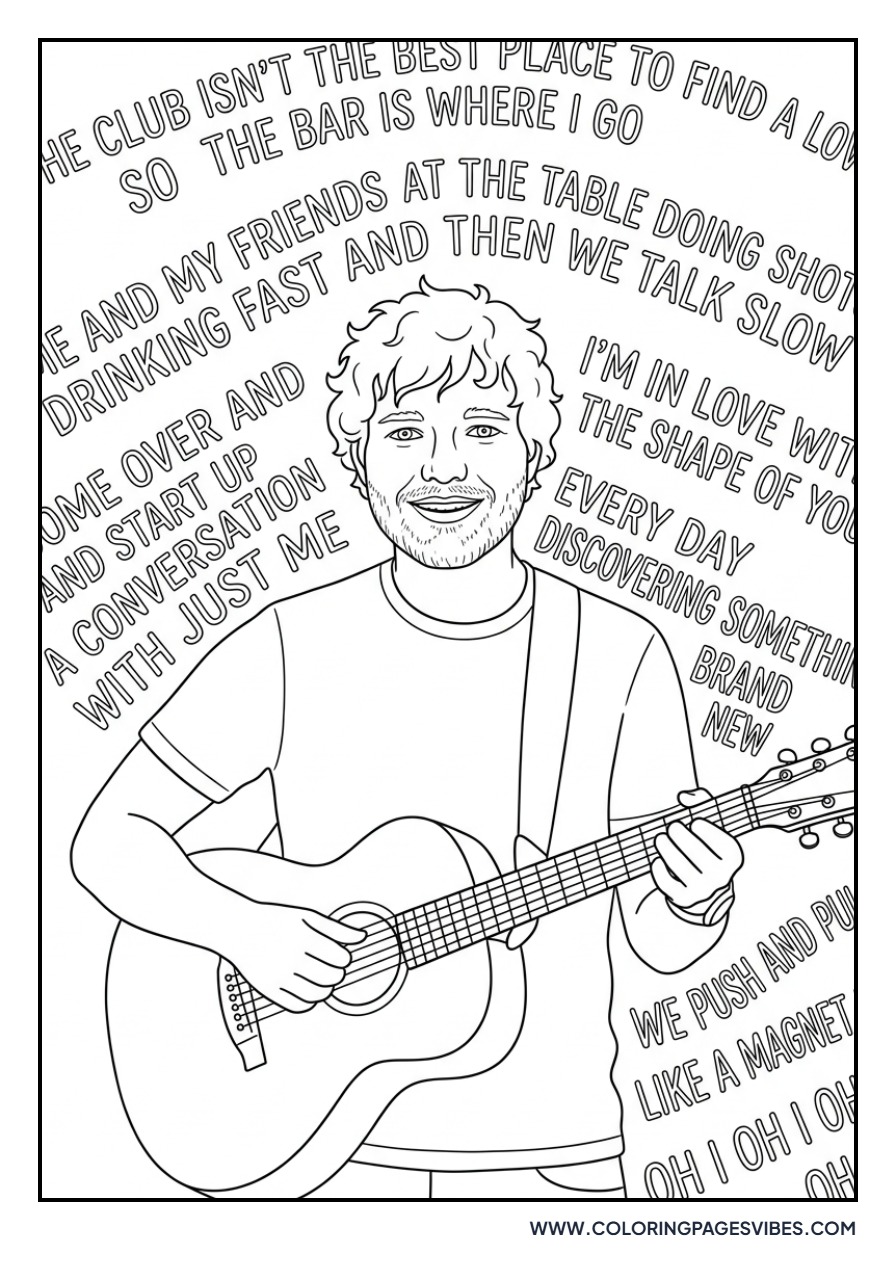 Ed Sheeran Song Lyric Art