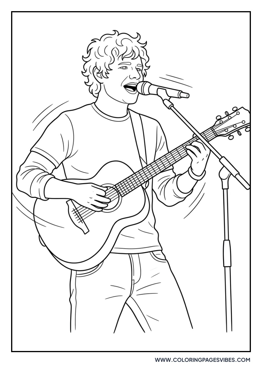 Ed Sheeran Strumming Hard