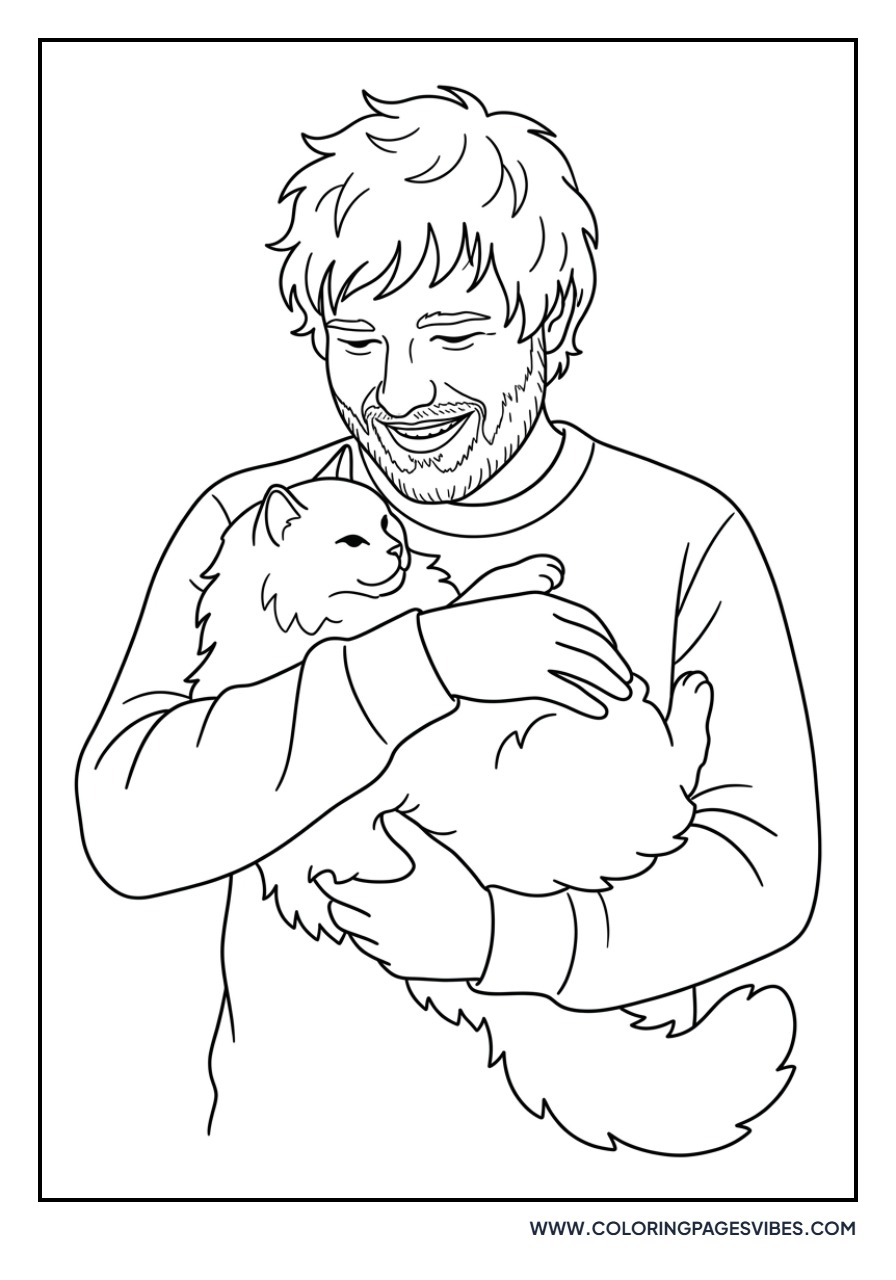 Ed Sheeran with a Cat
