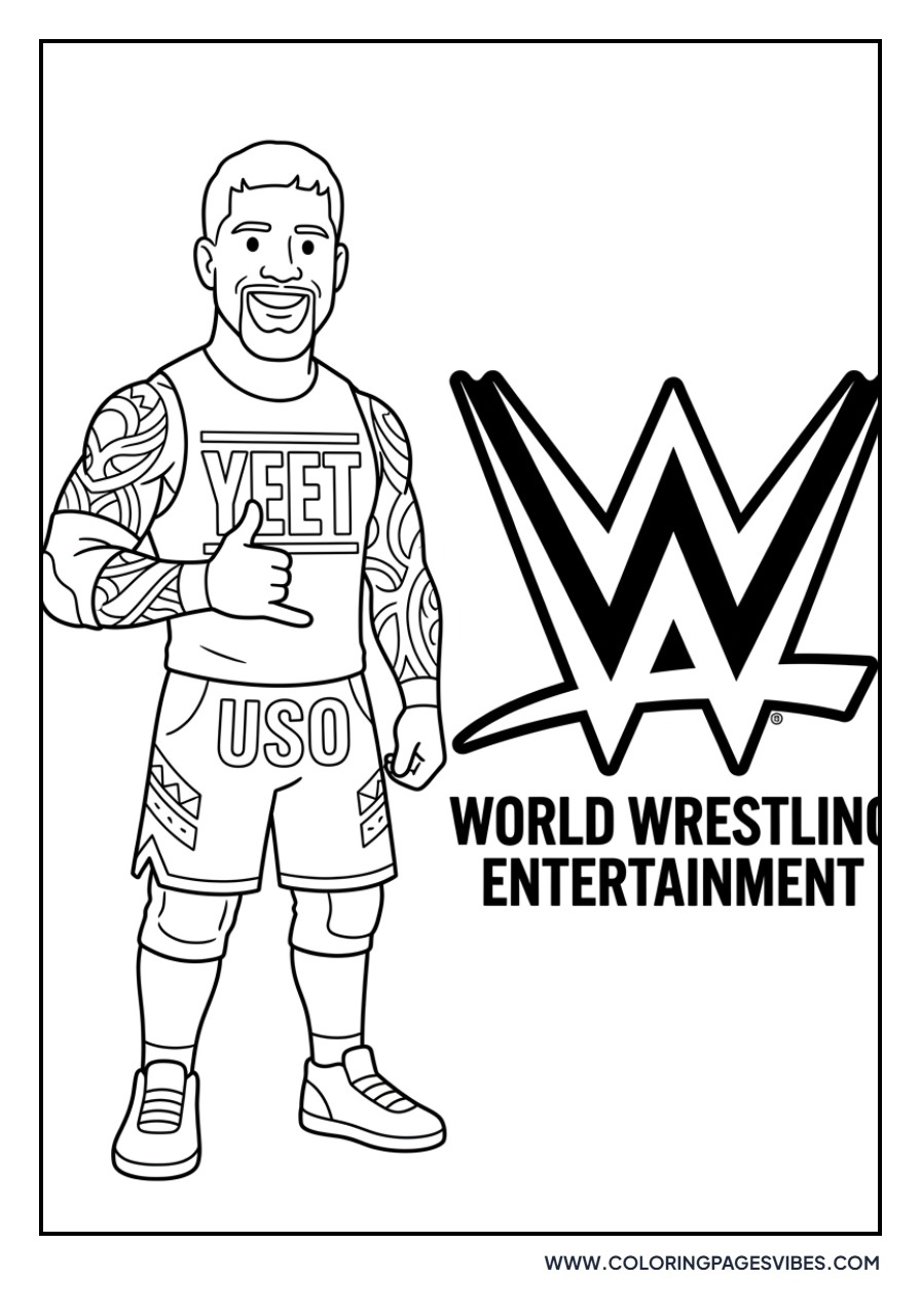 Jey Uso and WWE Logo