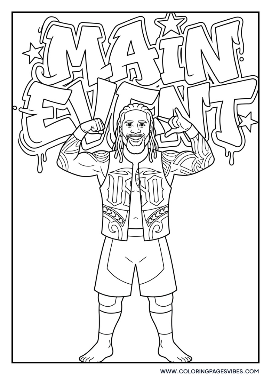 Jey Uso 'Main Event' Text Art