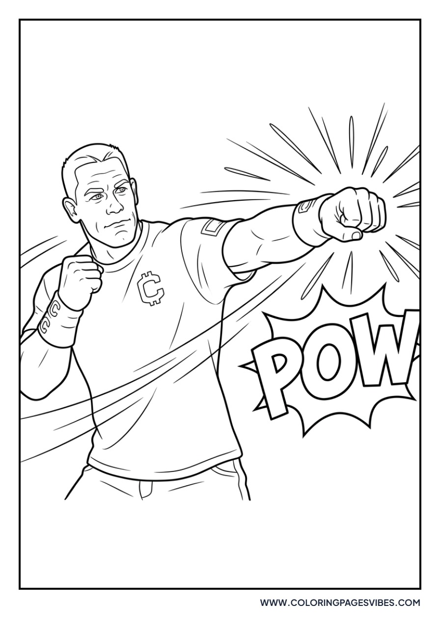 John Cena Comic Style Punch