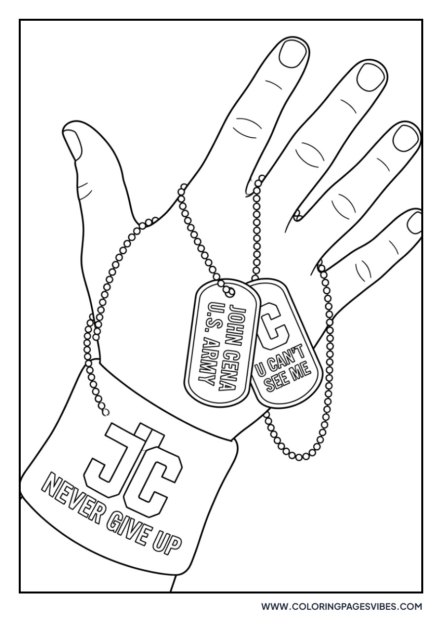 John Cena Holding Dog Tags