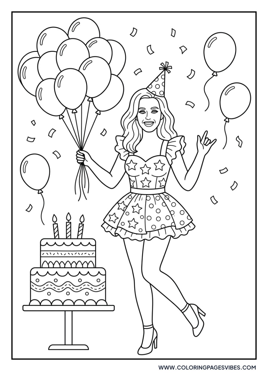 Katy Perry Birthday Cake Design