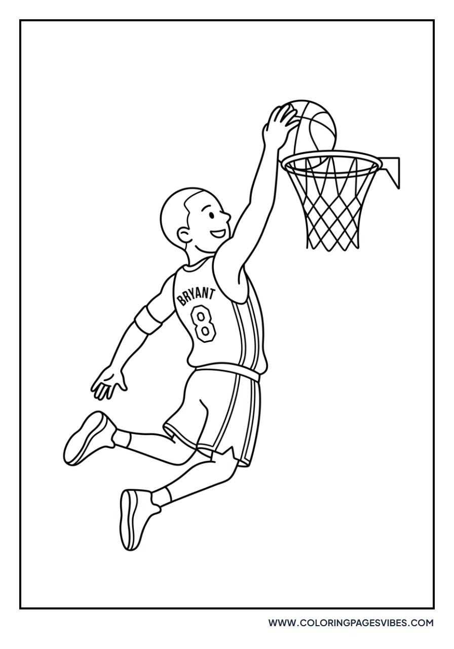 Cartoon Kobe Bryant Dunk