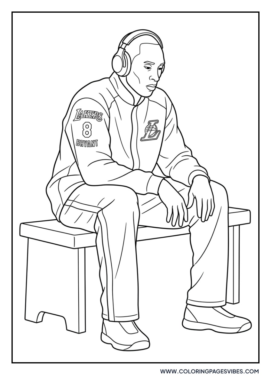 Kobe Bryant with Headphones
