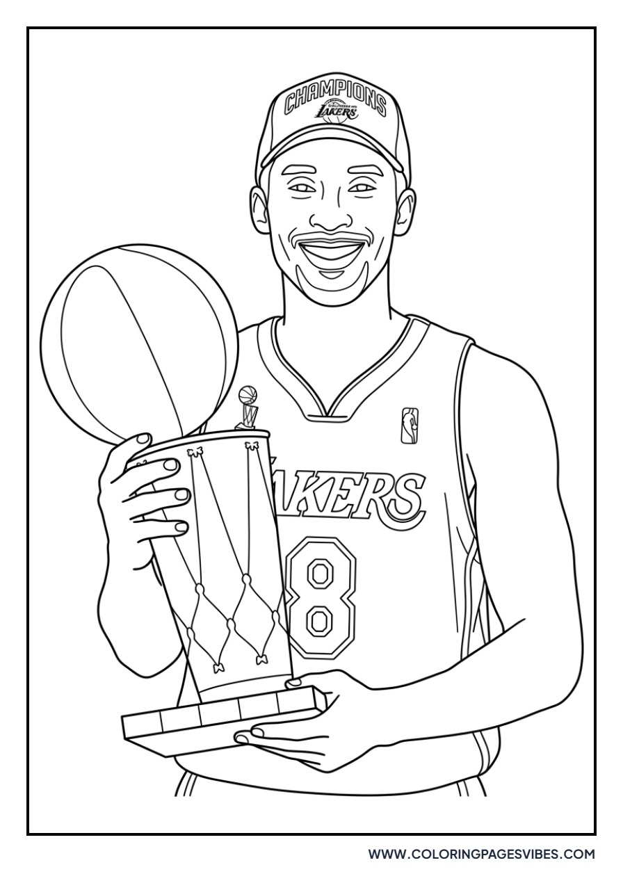 Kobe with Championship Trophy