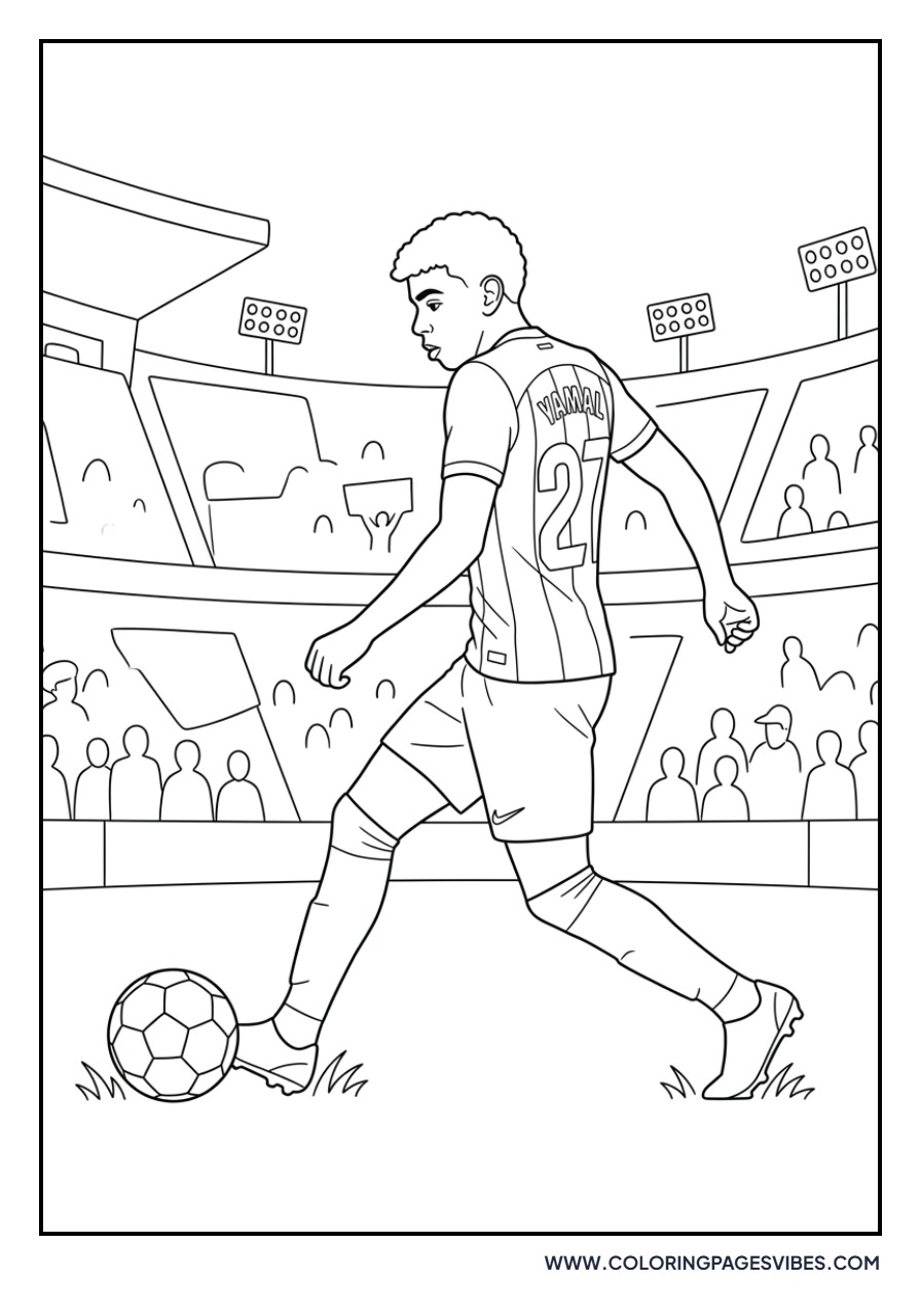 Lamine Yamal Kicking the Ball