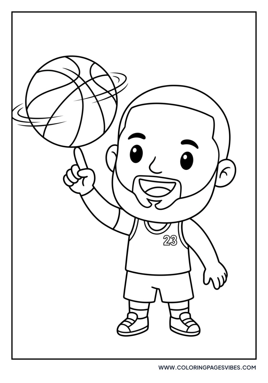 Cartoon LeBron James Chibi Style