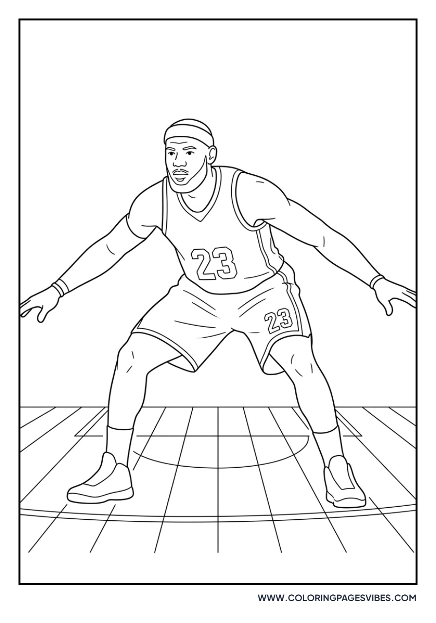 LeBron James Defensive Stance
