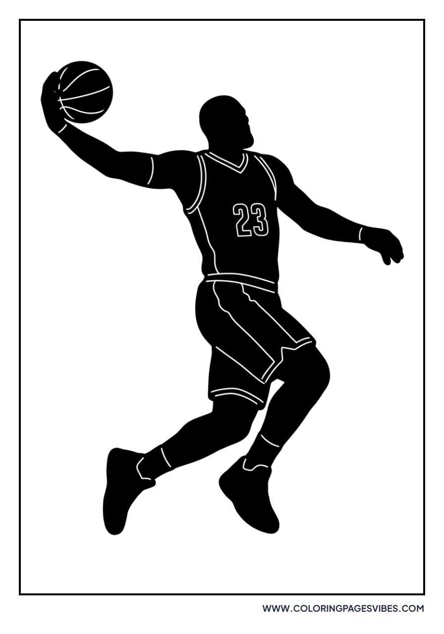 LeBron James Dunking Silhouette