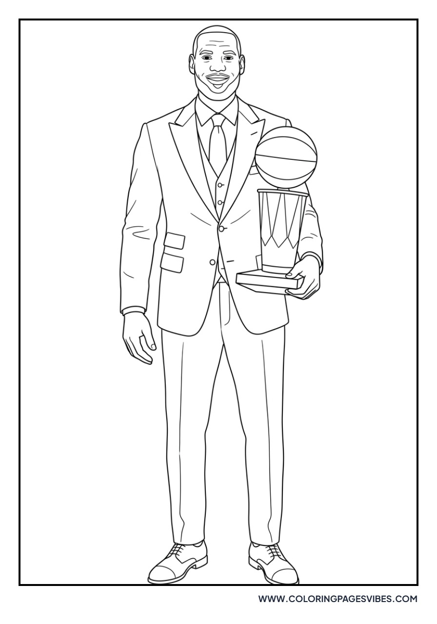 LeBron James holding MVP Award