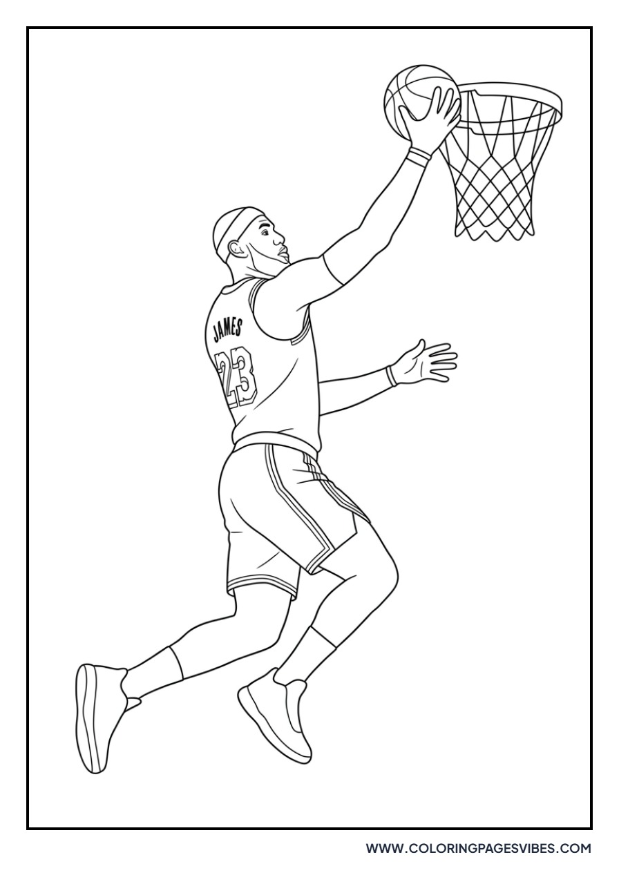 LeBron James in Action (Lakers White)