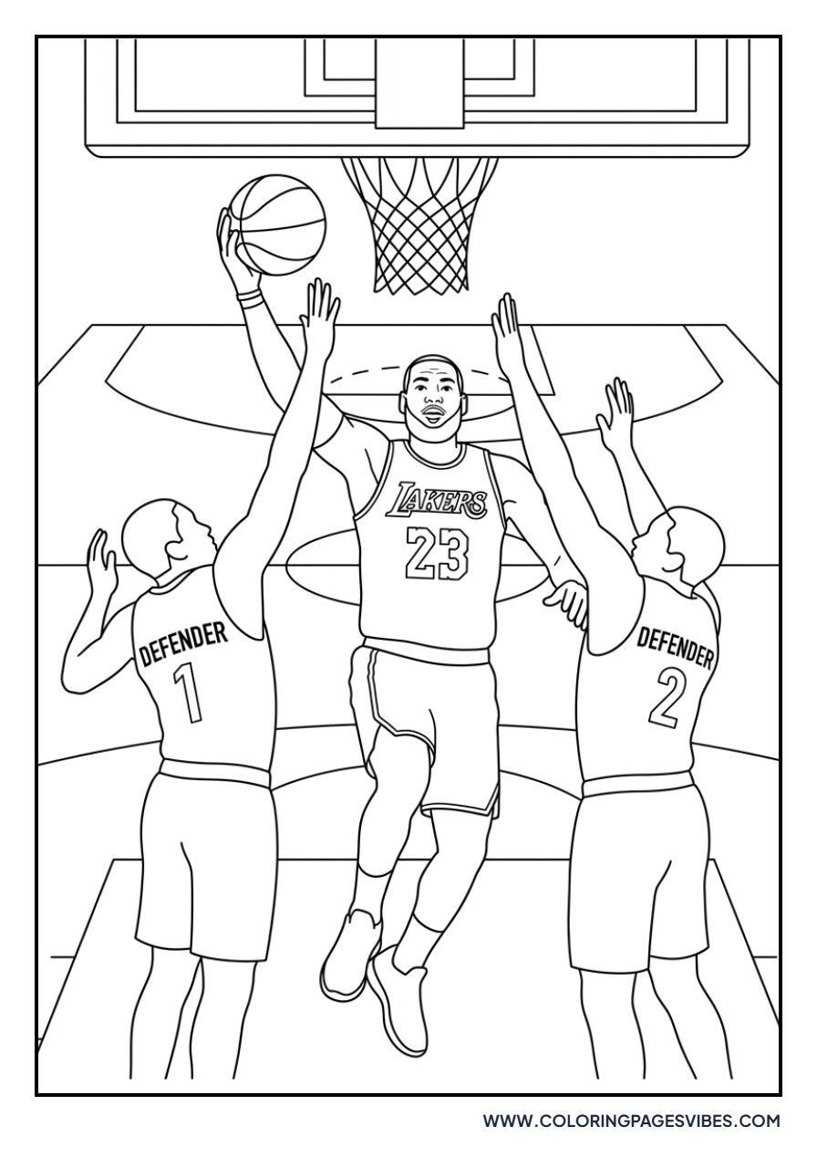 LeBron James Layup in Traffic