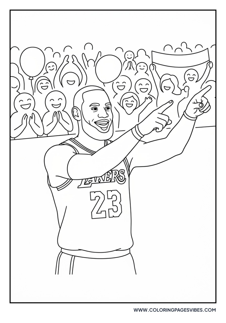 LeBron James Pointing to the Crowd