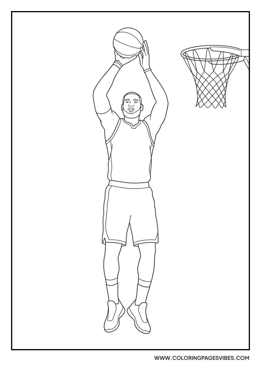 LeBron James Shooting a Three-Pointer